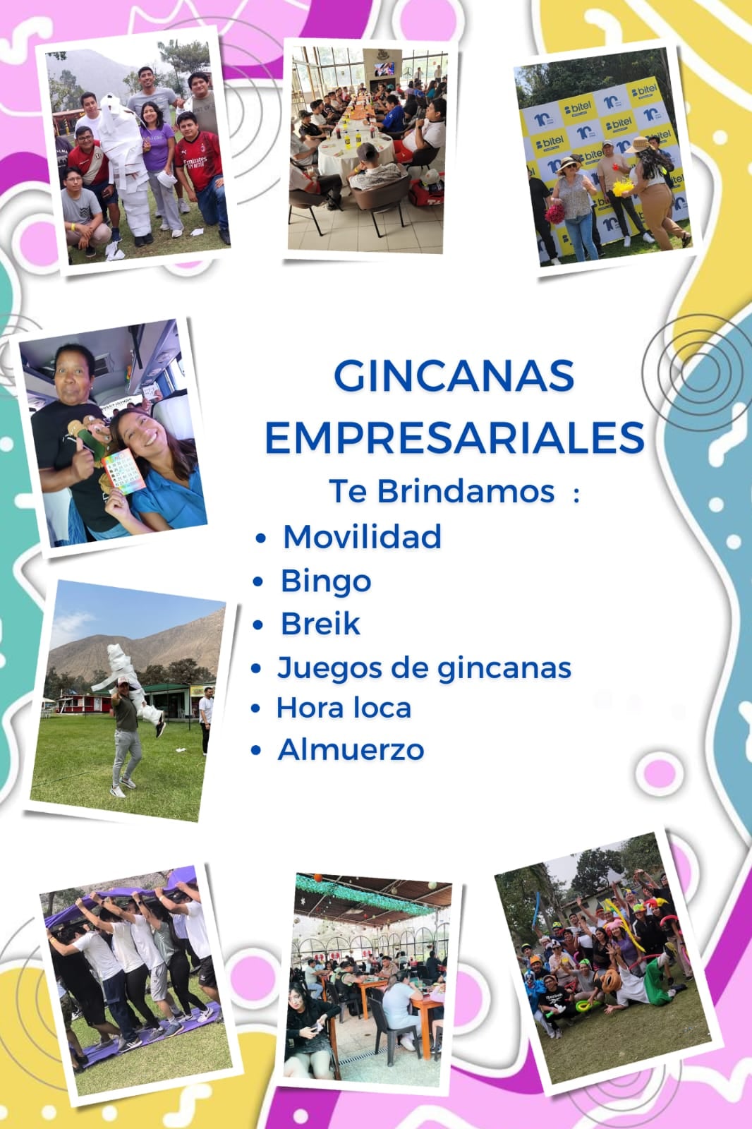 Juegos de movilidad y almuerzo en full day corporativo